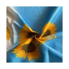 Blue Cloth Sunflower Blue Brushed Bedsheet Home Textile 100%Polyester Microfiber Cloth