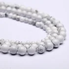 Stone Beads High Quality Natural Stone Loose Round 4/6/8/10/12mm Beads White Turquoise Howlite