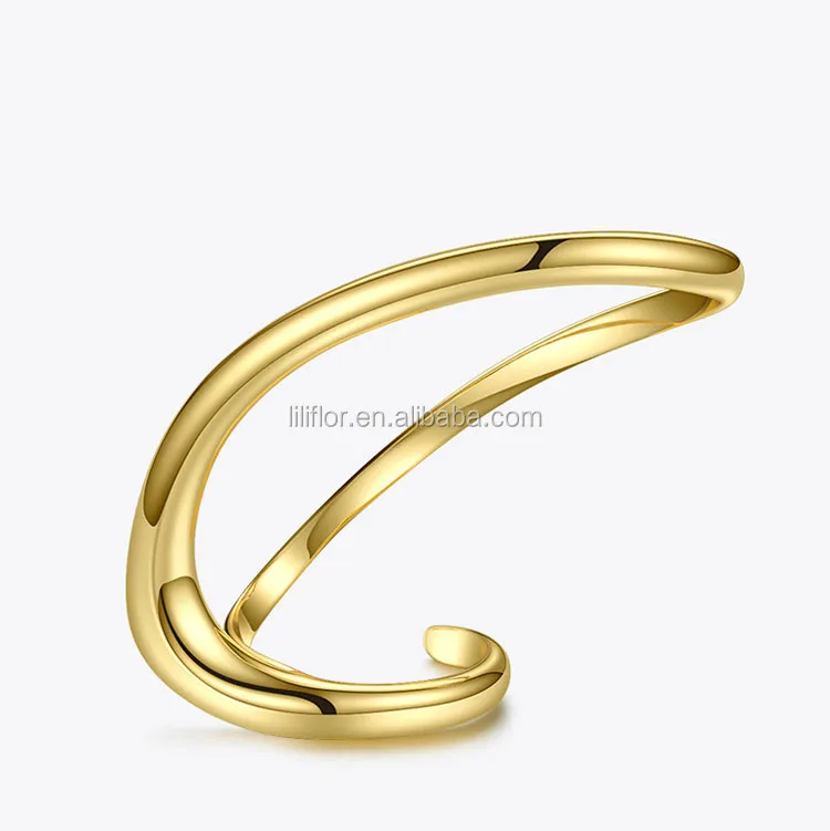 High Quality 18k Gold Plated Brass Jewelry Punk Fashionable Three Finger Accessories Rings R194033 1