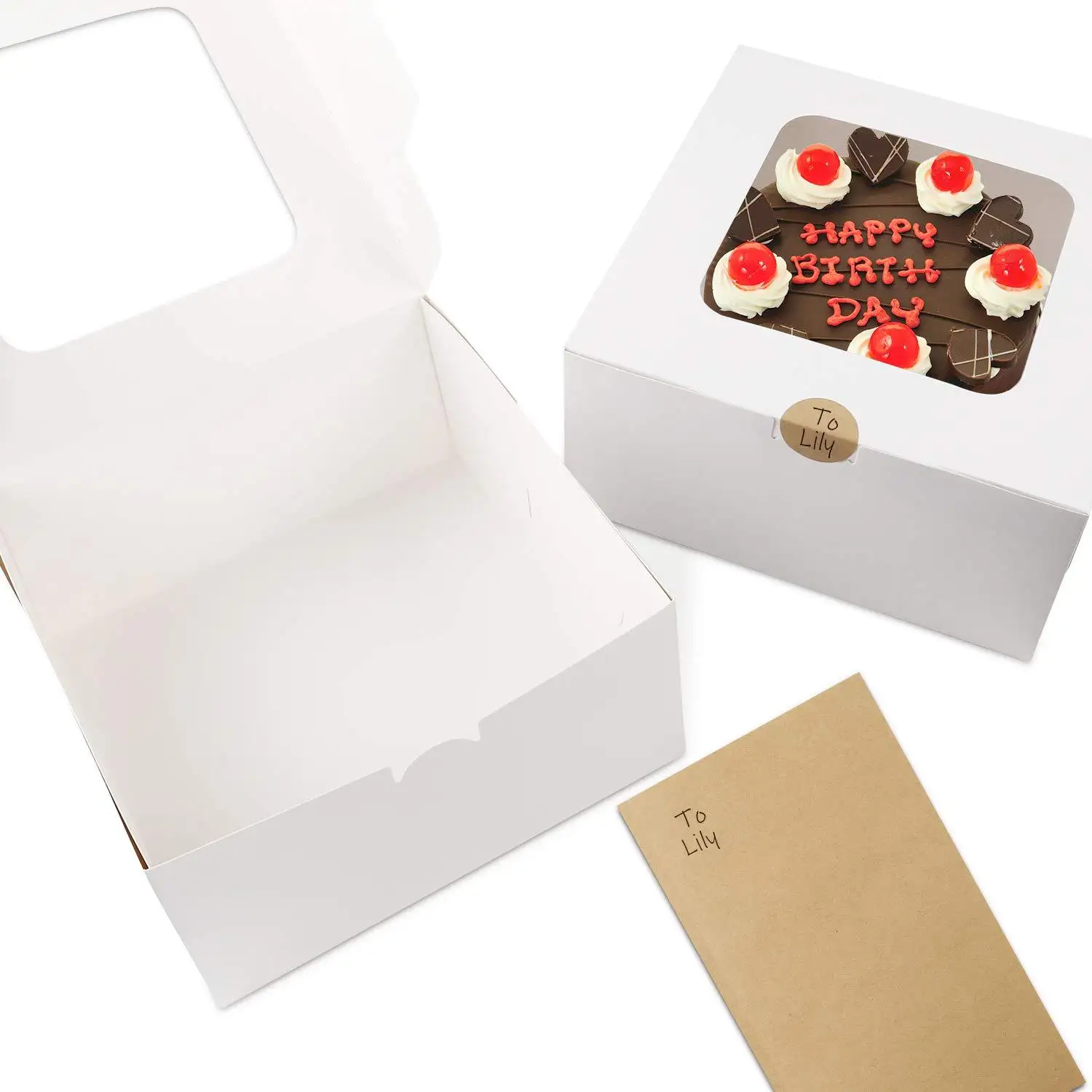 Hot sale Gift Box With Window Dessert Pastry Candy Packaging Box Wedding Party Birthday Baby Shower Cake box