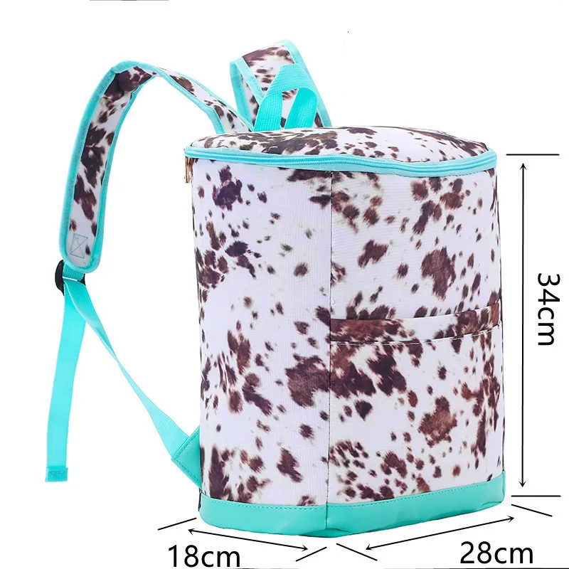 Latest Design Travel Cooler Backpack Leopard Colorful Outdoor Large 