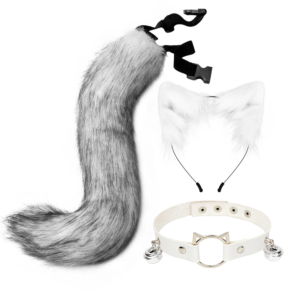 Cosplay Cat Ears Lolitaheadband Furry Wolf Tail Anime Accessories Cute ...