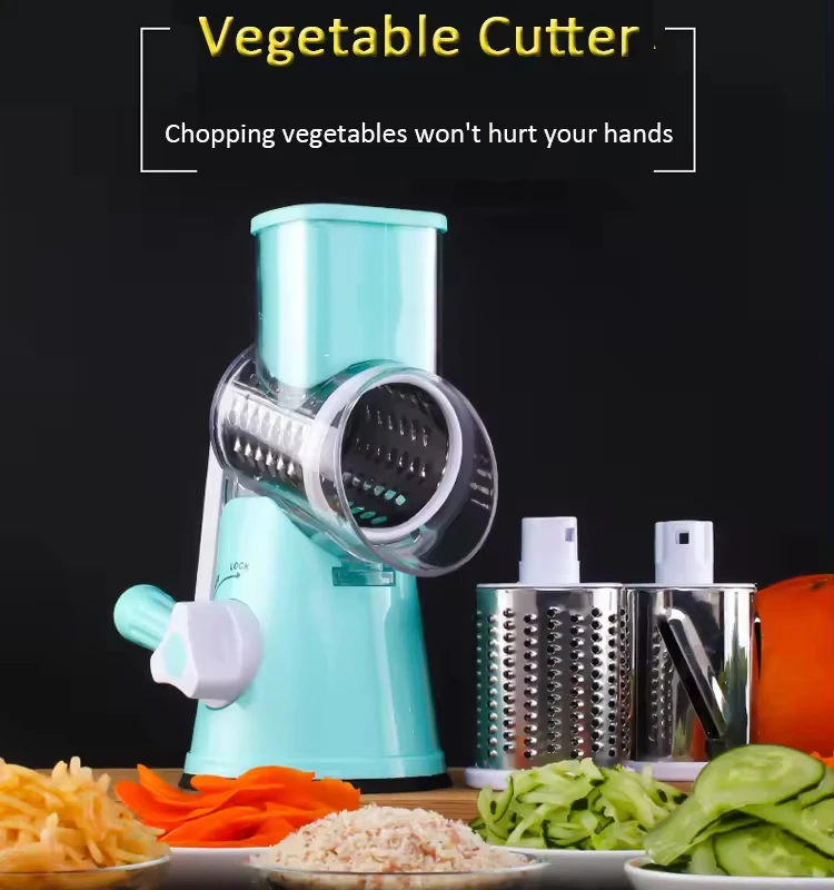 Multifunctional Vegetable Cutter Kitchen Vegetable Slicer 3 in 1 Roller Chopper