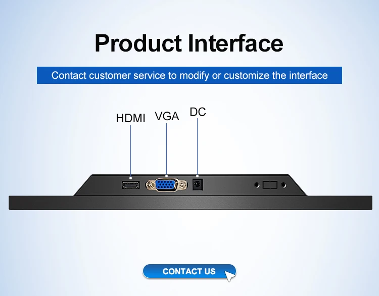 15.6 Inch Metal Casing Industrial Screen IPS1366*768/ IPS1920*1080 Wall Mounted Industrial Monitor VGA,HD*MI Display