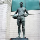 Metal Sculpture Bronze Figure Football Player Statue
