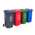 Gray Recycling 2021 Factory Direct Outdoor Customizable 240L Gray Industrial Recycling Trailer Trash Can