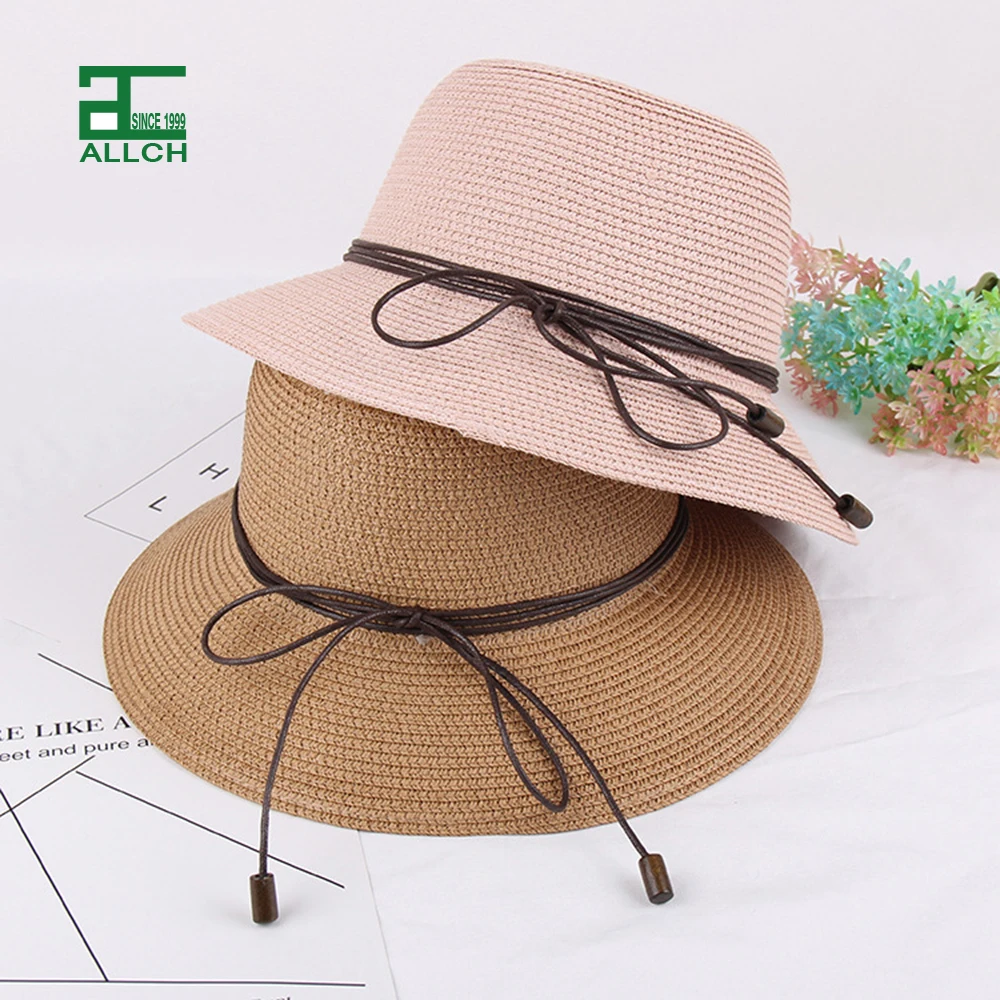 Sun Lady Black Big Paper Straw Hat 
