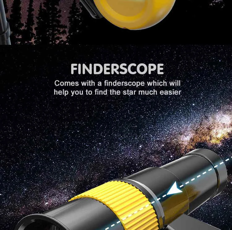 Trépied ajustable pour enfants, jouet, télescope à fort grossissement, astronomie, scientifique des enfants