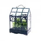 Glass Terrarium Suppliers Wrought Iron Art Black Glass Terrariums Glass Terrarium Wholesale Home Decor Handicraft