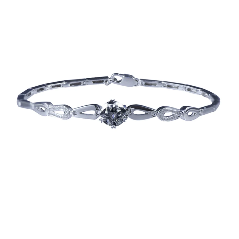 HMOIS custom jewelry 18K gold plated charming vvs 1.0ct moissanite diamond bracelet