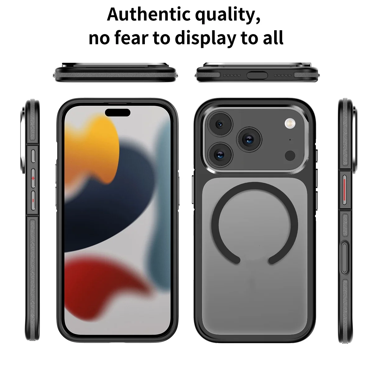 product dual tone skin texture shockproof matte hard pc tpu custom phone cover for iphone 17 pro max 16 15 pro with strong magnetic-4