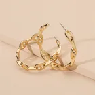 Chain Hoop Creative Design Ins Net Celebrity The Same Earring Chain-Link Oval Chain Hoop Earrings