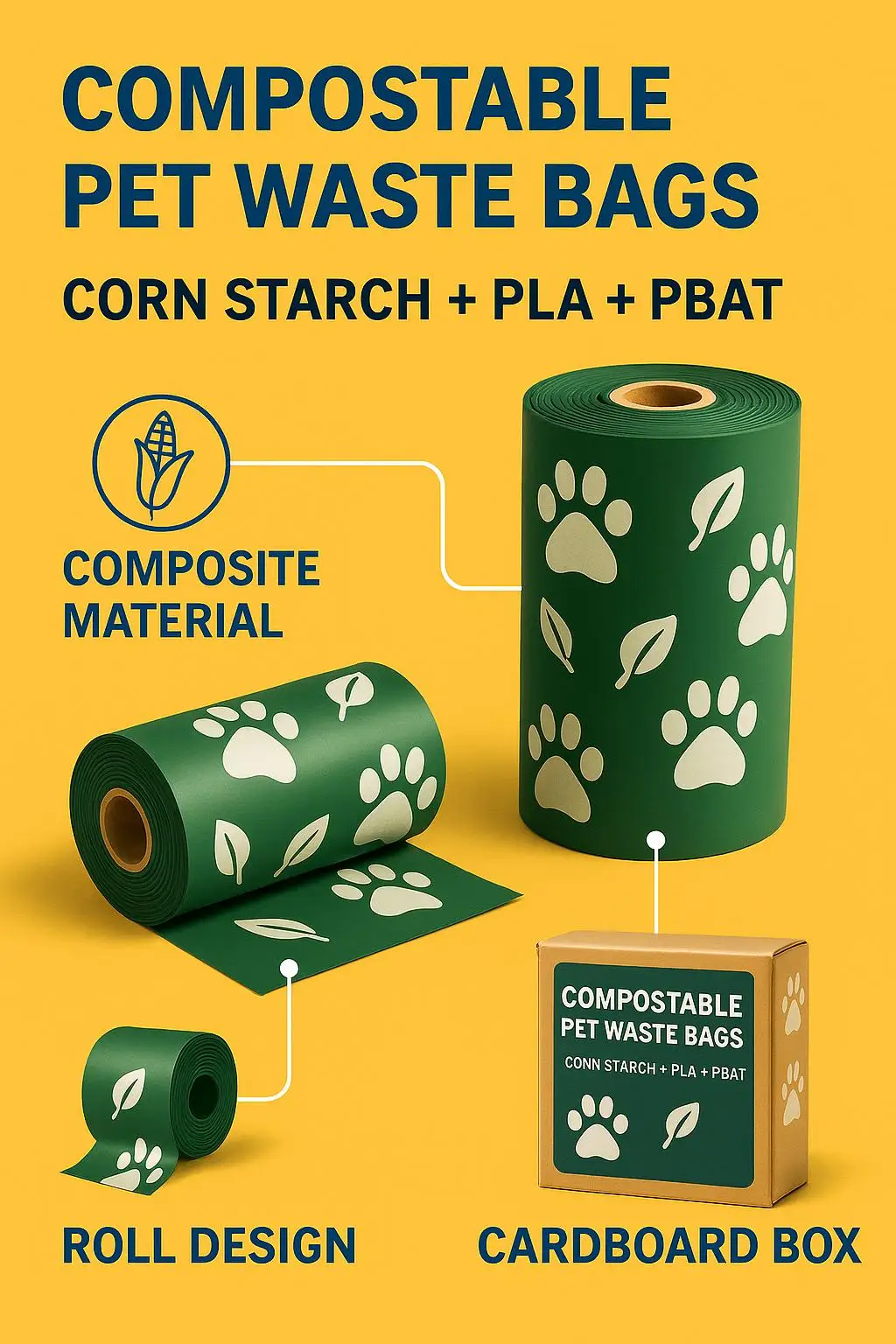 Eco-friendly Compostable Poop Bags on a Roll for Dogs Biodegradable Dog Poop Bag - detail 3