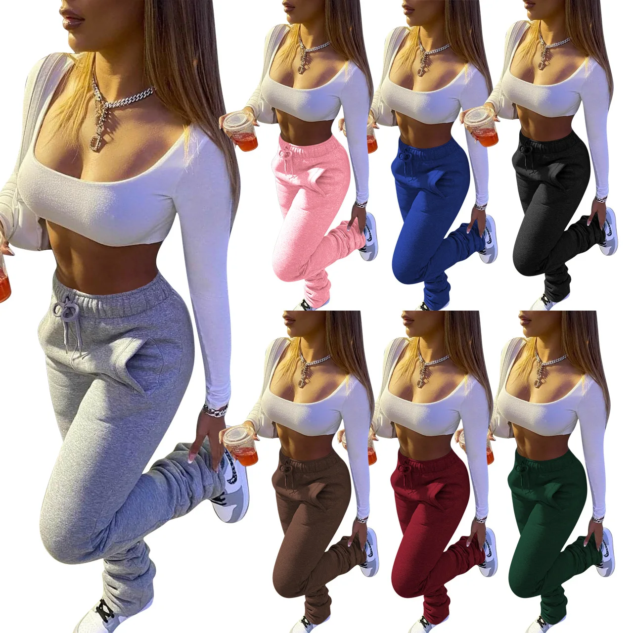 2020 Winter Pleated Bell-bottom Pants 