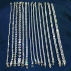 Zircon Necklace Zircon Custom Diamond Zircon Chains Hip Hop Iced Out Crystal Cuban Link Tennis Chain Necklace