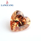 Stone Languang Wholesale Loose Stone Color Champagne Cz Cubic Zirconia Synthetic Heart Shape Zircon