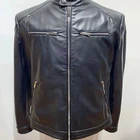 Leather Black Black Factory Direct Pu Leather Jacket For Man In Black Color