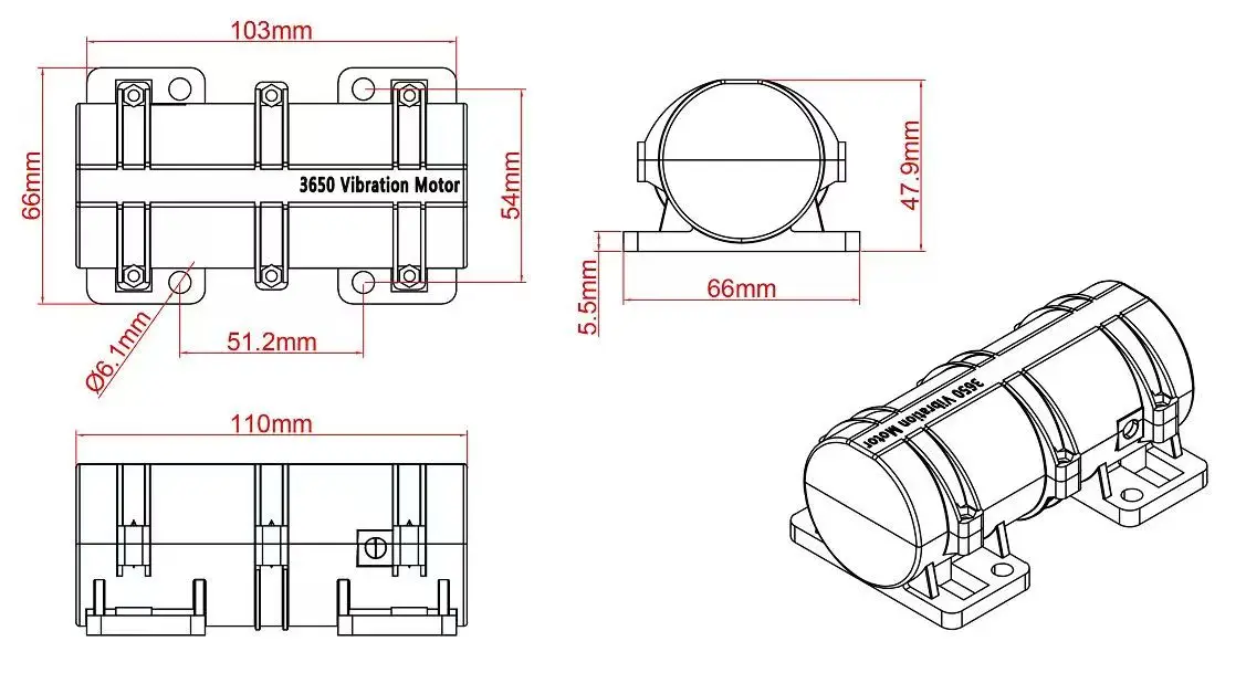 Vibration Motor, SL-3650, Brushless, 12V, Explosion-Proof - detail 18
