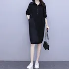Ladies Dress Ladies Long Sleeve Casual Single-Breasted Black Bodycon Streetwear Shirt Dress