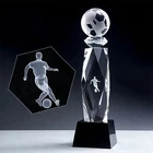 New Design Crystal Souvenir Sport Medal Trophy For Champion Soccer Crystal Award Trophy