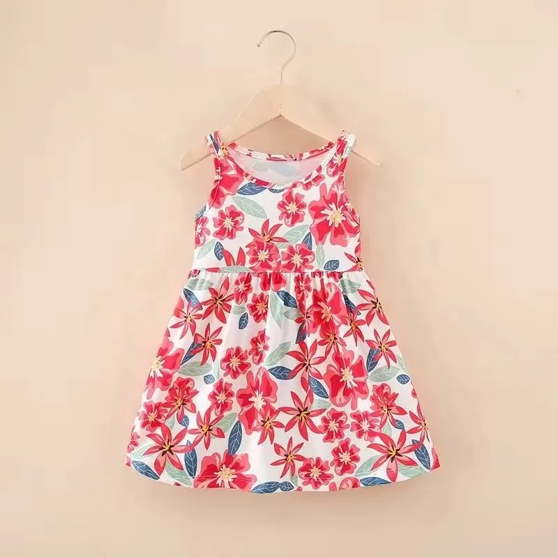 Girls Floral Dress Sleeveless Casual Sundress for Girl 5-12 Years