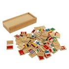 Domino GE094 NX Flag Domino Montessori Equipment Materials Geography Wooden Toy Montessori For AMS