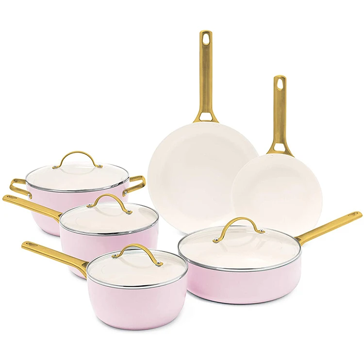 pots and pans set pink