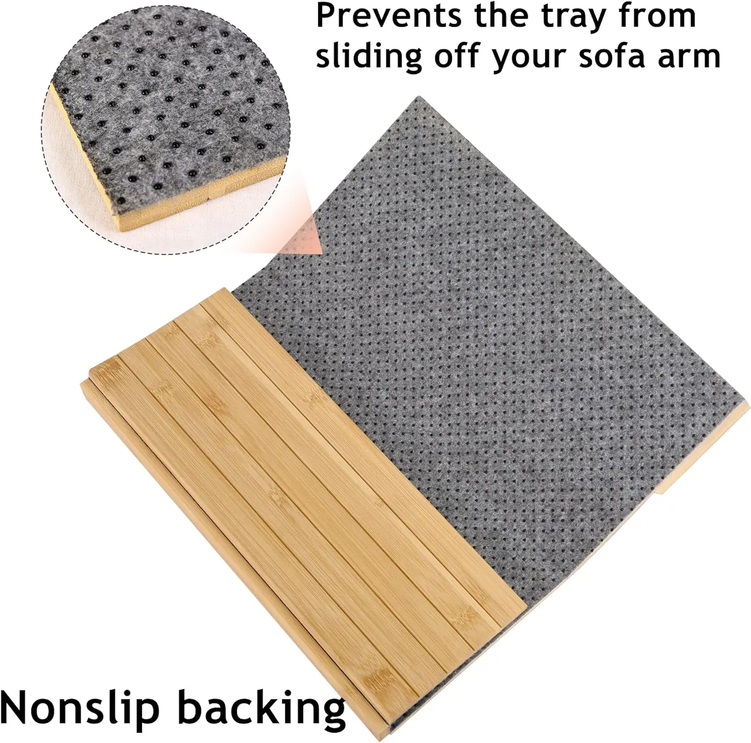 product handmade foldable sofa arm tray table bamboo sofa armrest clip on tray couch cup holder with box for food-2