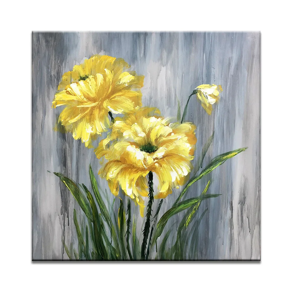 Hand-Draw Modern Wall Decor Art Abstract Oil Painting Canvas,Flower No Frame 
