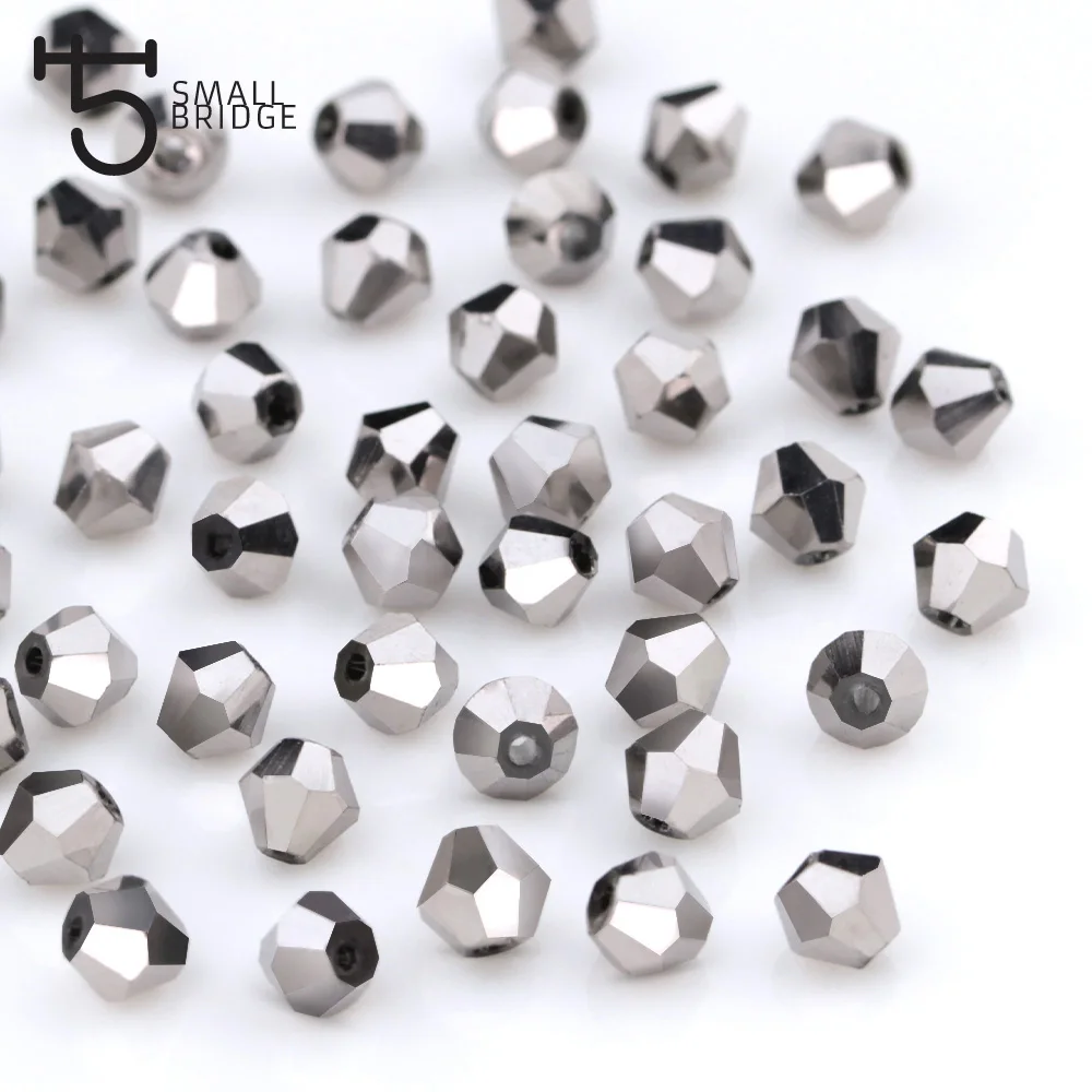 product czech silver colour spacer bicone beads for making jewelry accessories diy perles loose faceted glass crystal beads-32