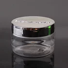 Plastic Cream Plasticplasticplastic Jar Cream Silver Embossing Clear Plastic Cosmetics Cream Empty Jar