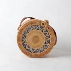 Vietnam Indonesian Characteristics Messenger Bag Crossbody Bag Leather Strap Rattan Bag Women Use