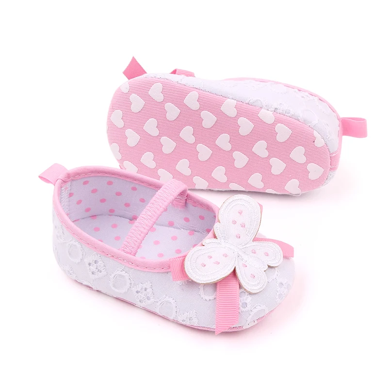Spring and Autumn New Embroidered butterfly Princess Baby Toddler Shoes for Girls factory