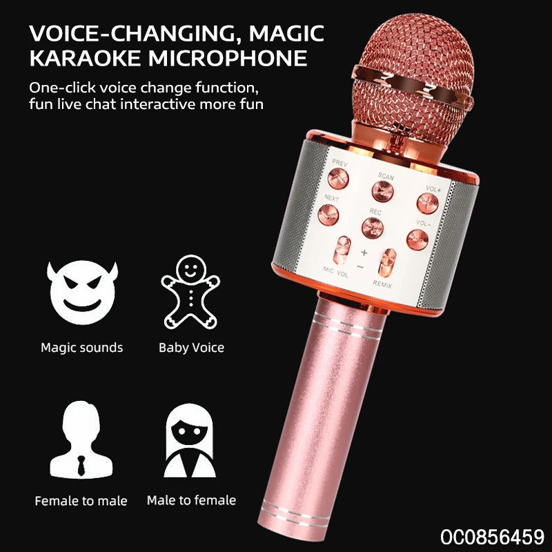 Portable connect phone speaker music singing wireless karaoke microphone