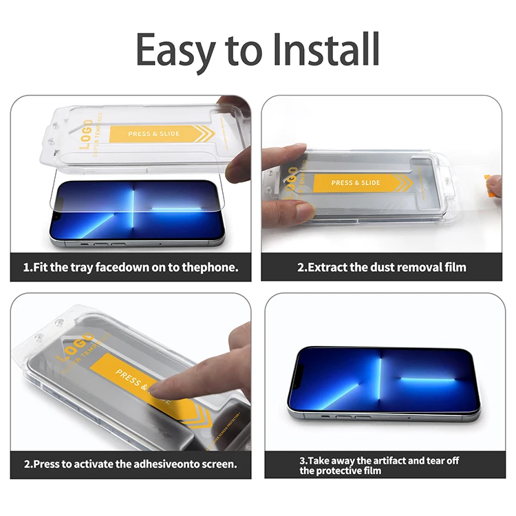 product quick installation smooth sensitive tempered glass screen protectors for iphone 11 14 pro max xs max 8 plus 13 pro mobile phones-6