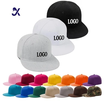 JX Custom Logo Hip-Hop 5 Panel Hat Baseball Snapback Cap Flat Brim Embroidery Snapback Hats Sports Caps