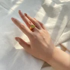 18k Ring SY Croissant 18K Gold IP Plated Stainless Steel Engraved Stripe Woven Twisted Rope Seal Thick Ring
