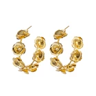 Earrings Red New Fashion Jewelry C-shaped Earrings Three-dimensional Net Red New Earrings