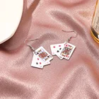 Drop Earrings Wholesale Creative Drop Earrings Poker Cards Carton Cute Pendant Earrings For Gift