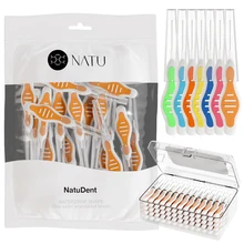 Natu Waterdrop shape Two-color Dental Brush Custom Disposable Toothbrush Oral Interdental Brush Toothpick