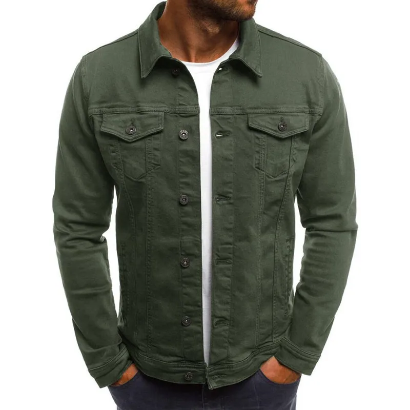 2020 fall clothing for men Casual Fashion Men Workwear Green chore work wear jacket Patch Pocket Canvas Jacket