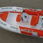 CE RIB430 14ft Fiberglass Inflatable Rowing Boat High Speed Fishing RIB Boats