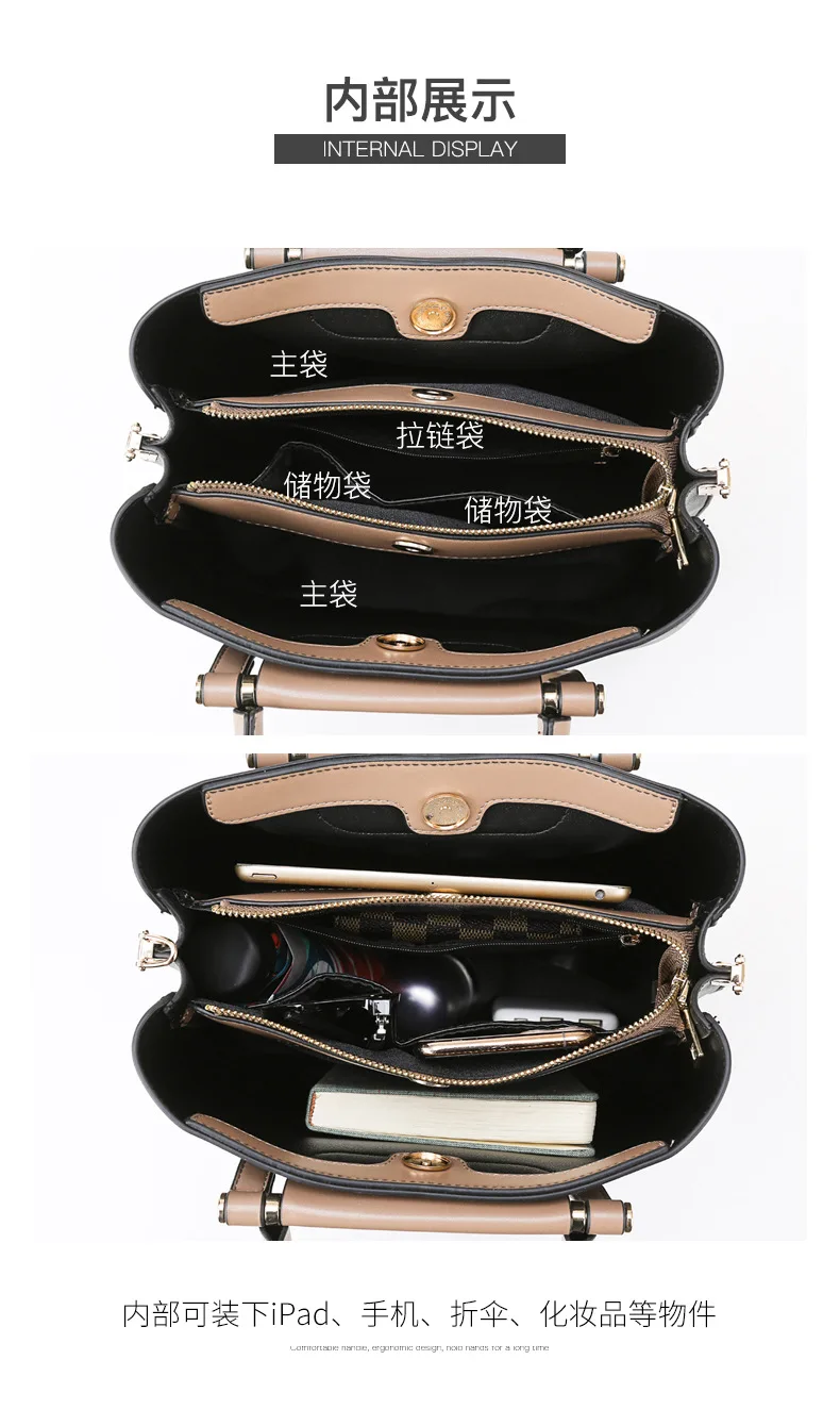 Fashion Luxury Famous Designer Custom Logo Lady Shoulder Bag Black Large Pu Leather Women Handbag
