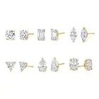 Diamond Earring Earring Earrings Gemnel Minimalist Gold Plated Jewelry 925 Silver Diamond Stud Earring