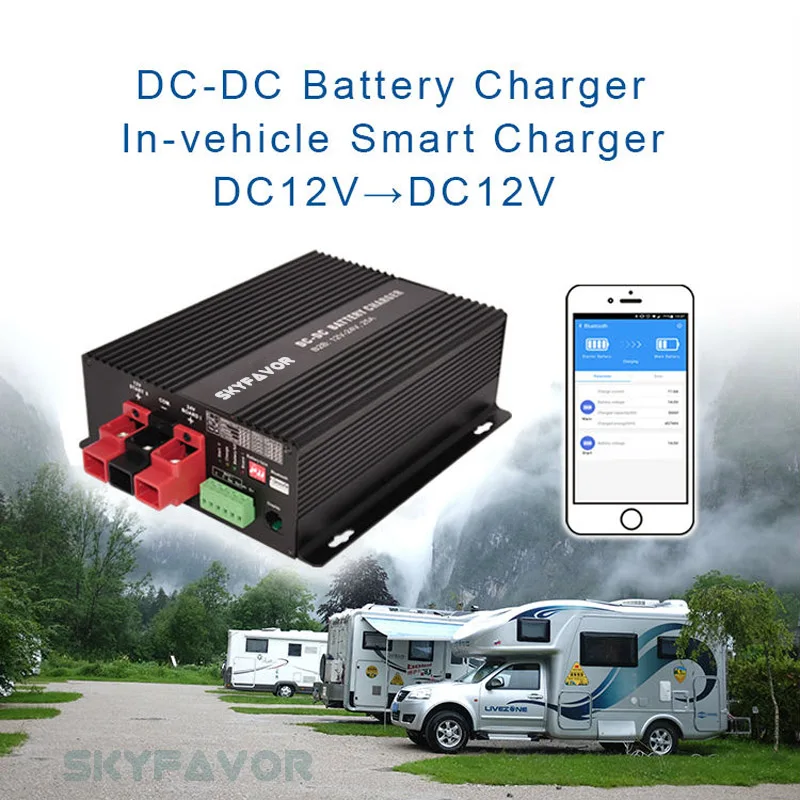 Automatic DC to DC battery charger 24V to 12V or 12V to 24V Flooded Gel AGM and Lithium lifepo4 smart on-board battery charger