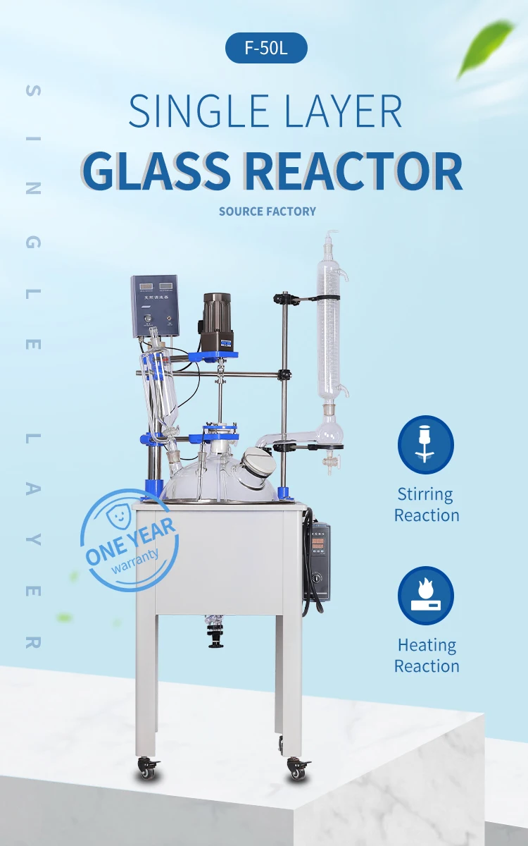 GG17 Full Glass Reactor with Heating / Cooling Jacket