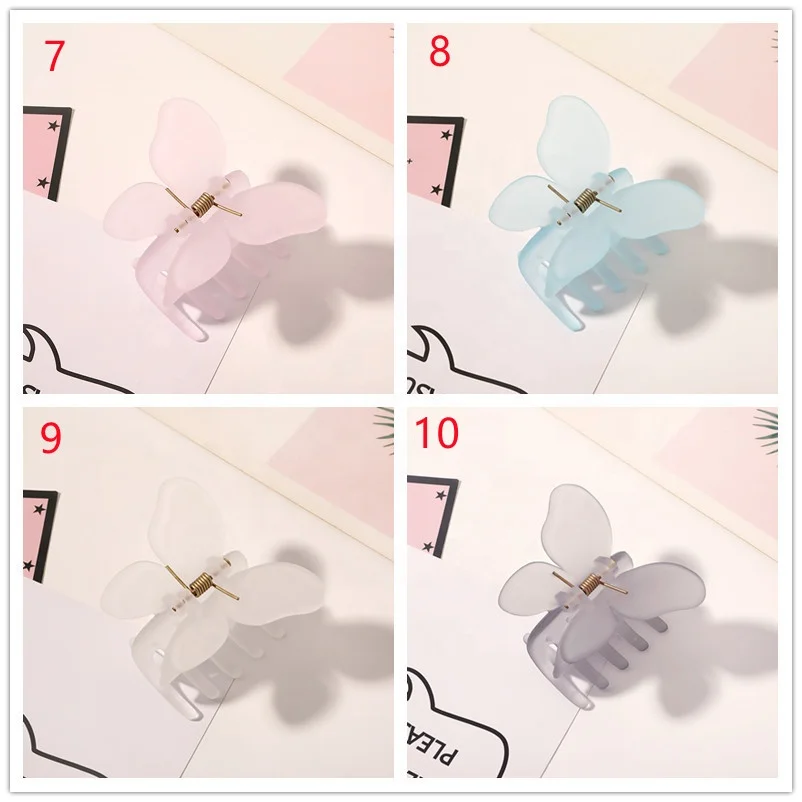 Korean fashion Spring color hair accessories claw clips candy color matte hair claws medium size For Thick Hair