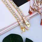 Zircon Zircon 6mm Gold Box Chain Bracelet Diamond Square Zircon Tennis Bracelet Jewelry