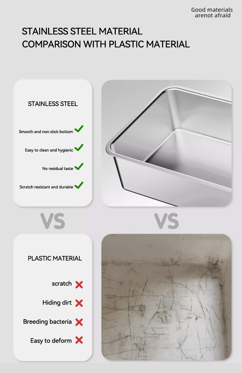 New Super Large Space Stainless Steel Cat Litter Box Fully Enclosed Open 2-in-1 High Fence Cat Litter Box Pet Products supplier