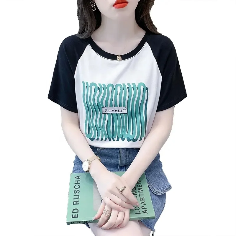 Hot selling 100% cotton oversized Women's T-shirts Fashion custom printed T-shirts Cheap original designer T-shirts for women